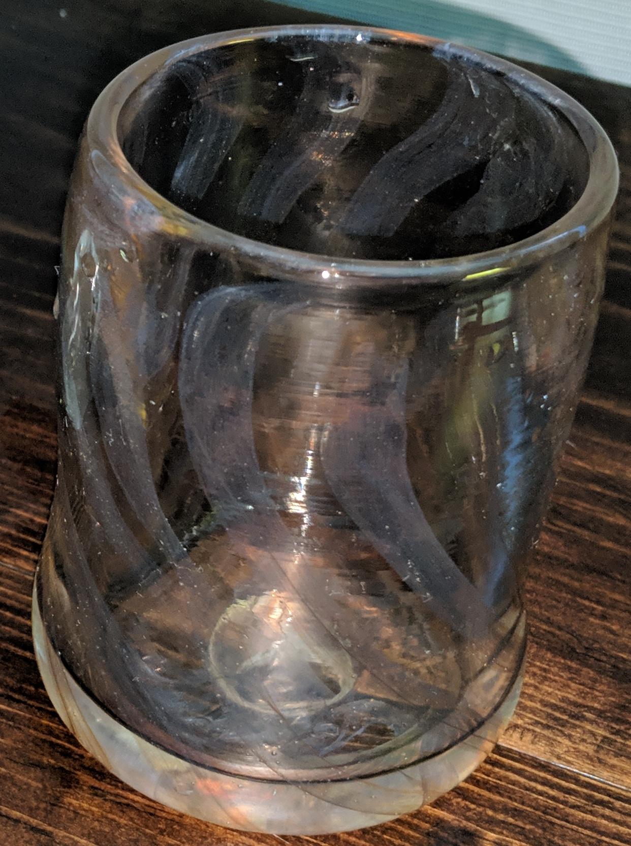 Pint glass with some orange cane