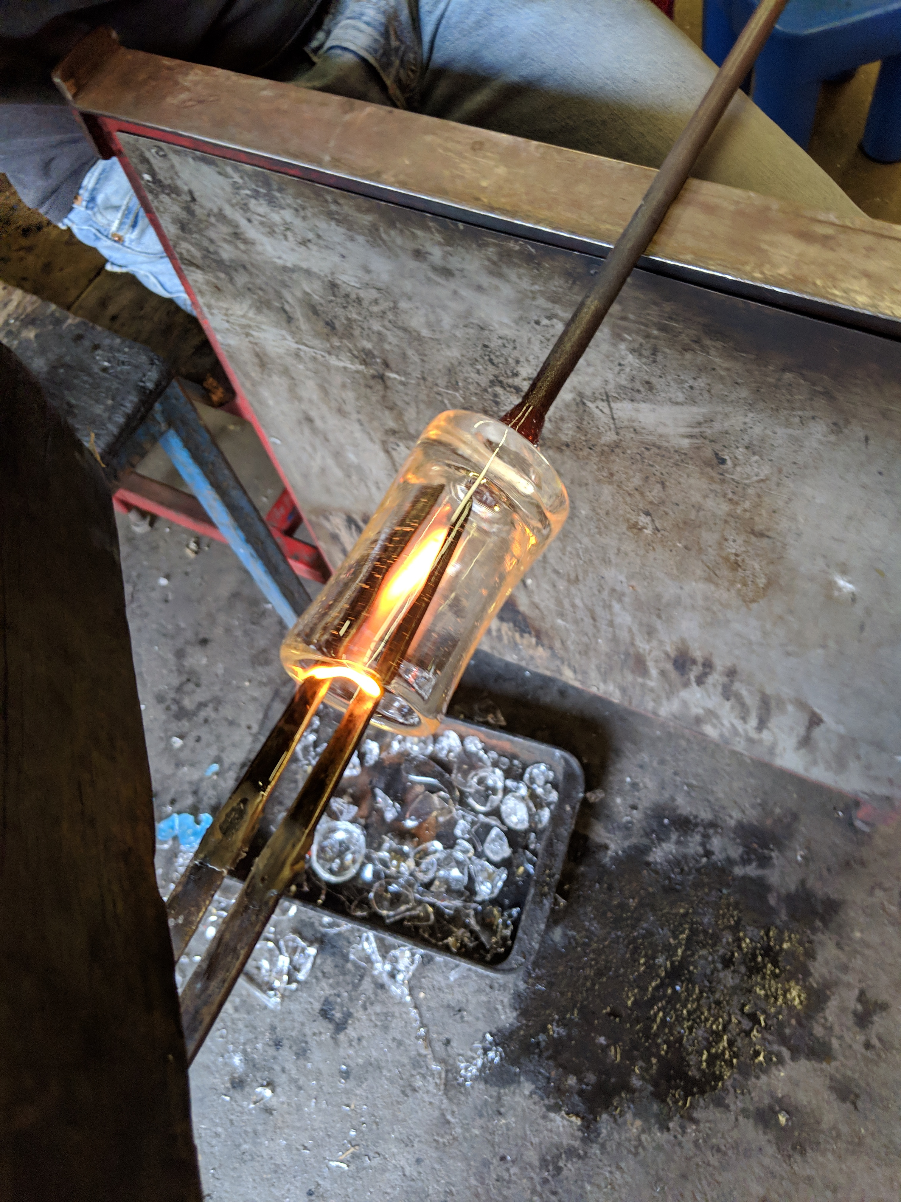 Jacks inside a glass, with fire