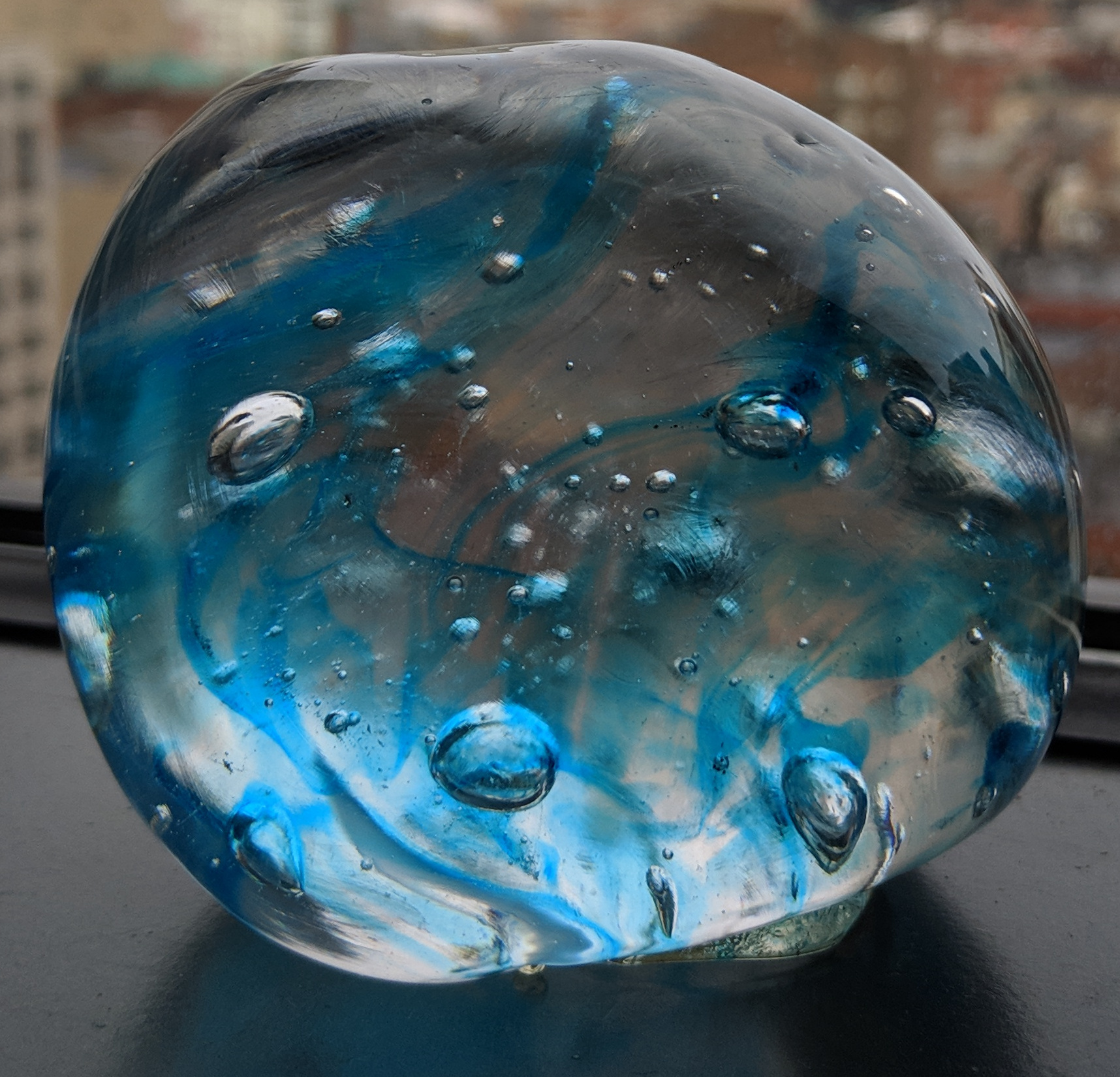 blue paperweight
