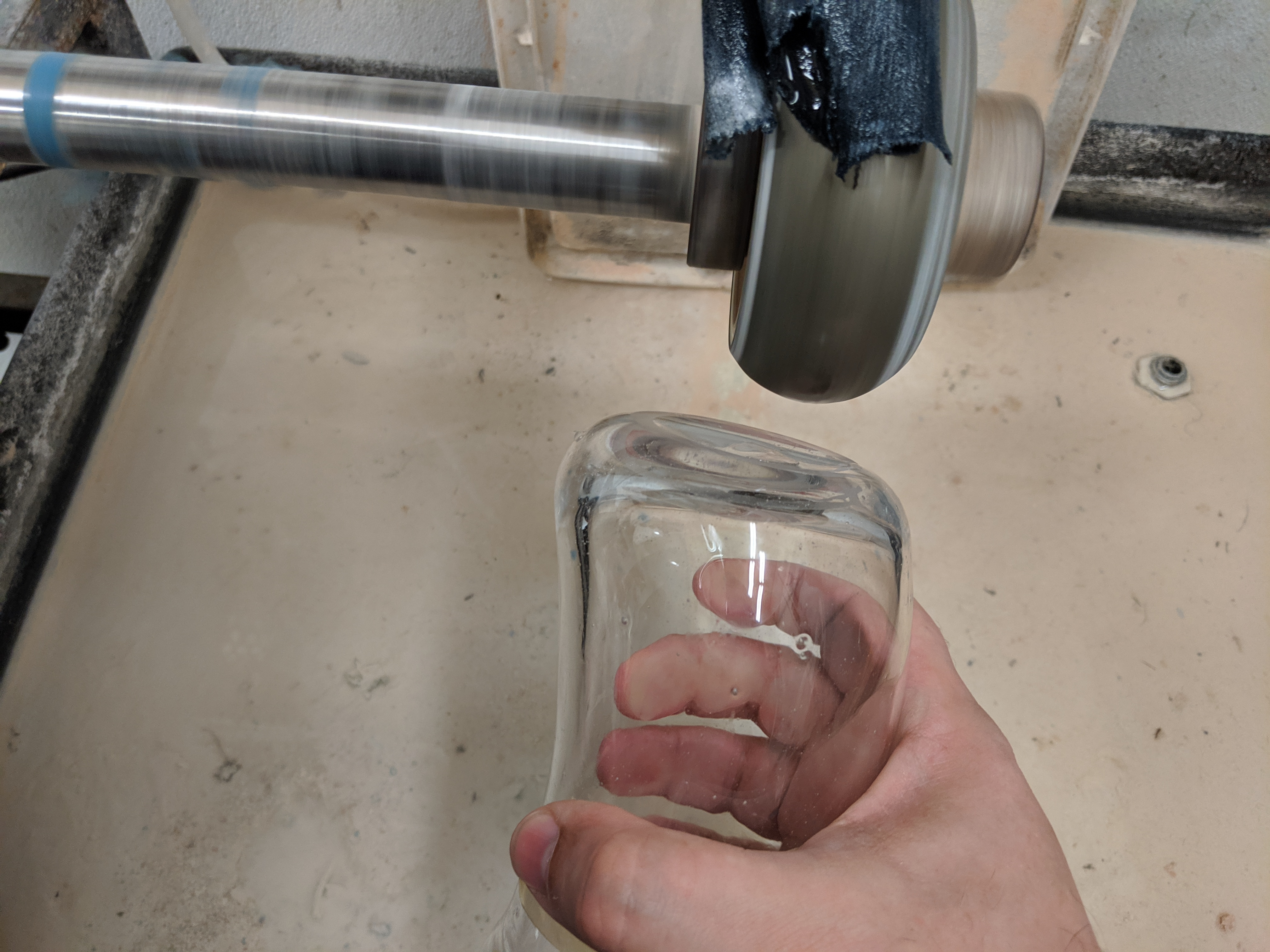 small wheel grinding big glass