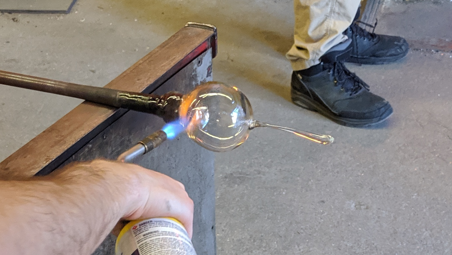stem on a blown glass